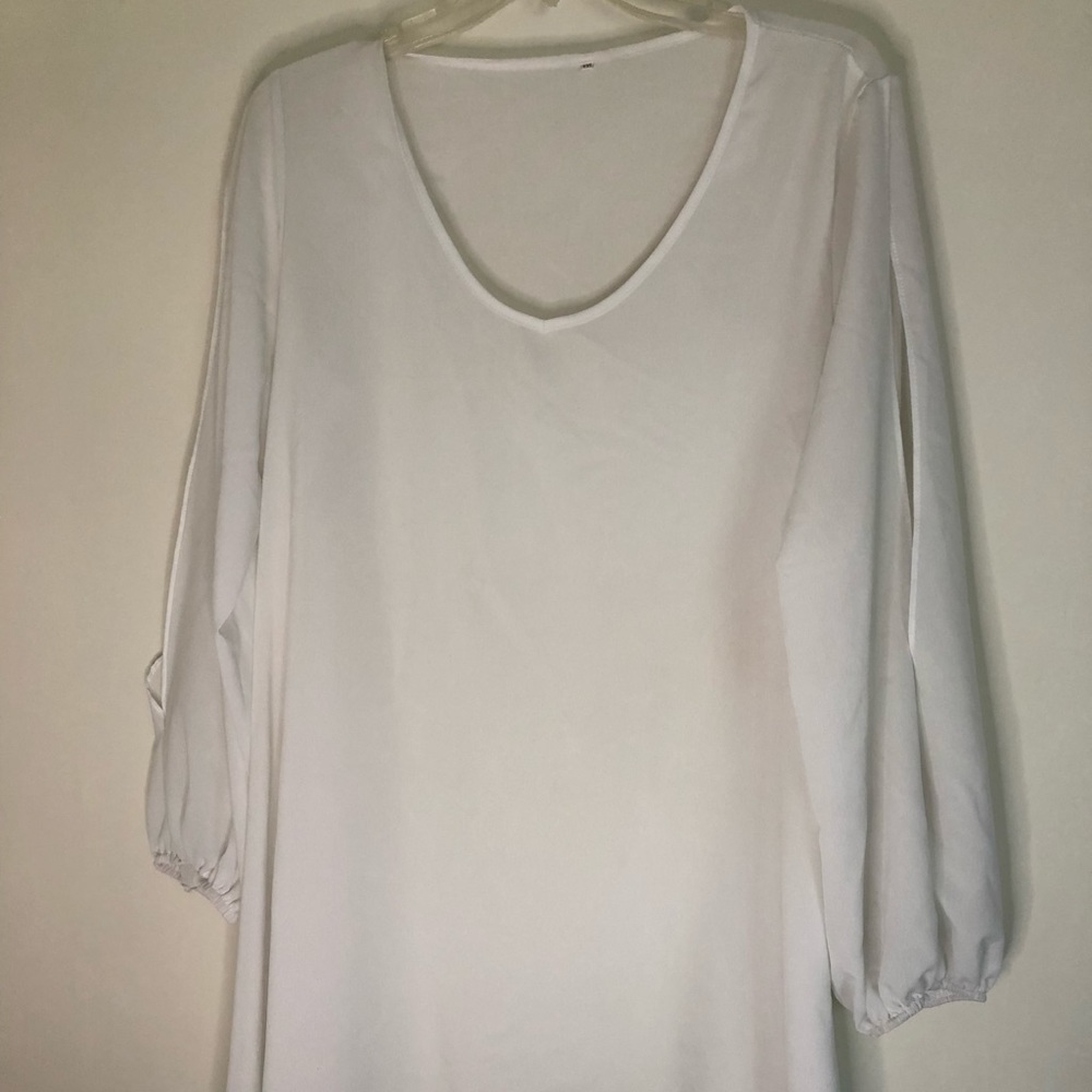 Sheer white beach cover up